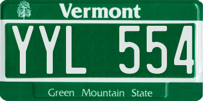 VT license plate YYL554