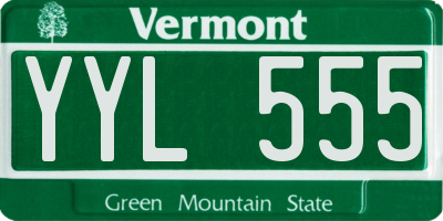 VT license plate YYL555