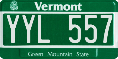 VT license plate YYL557