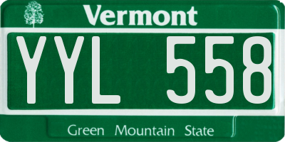 VT license plate YYL558