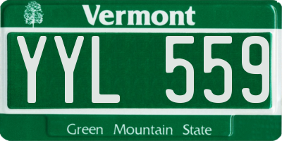 VT license plate YYL559