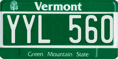 VT license plate YYL560