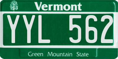 VT license plate YYL562