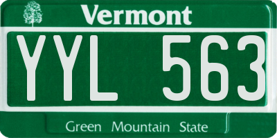 VT license plate YYL563