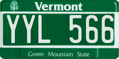 VT license plate YYL566