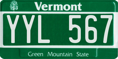 VT license plate YYL567