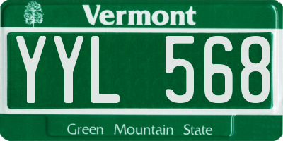 VT license plate YYL568