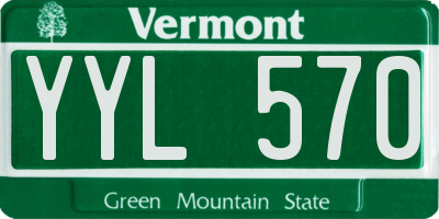 VT license plate YYL570