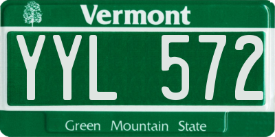 VT license plate YYL572