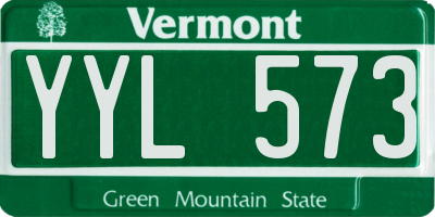 VT license plate YYL573