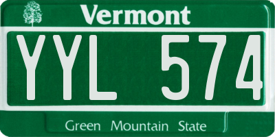 VT license plate YYL574