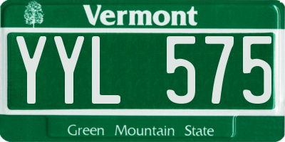 VT license plate YYL575