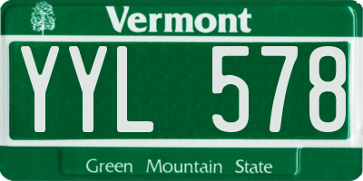 VT license plate YYL578