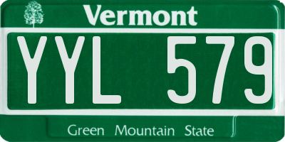 VT license plate YYL579