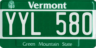 VT license plate YYL580