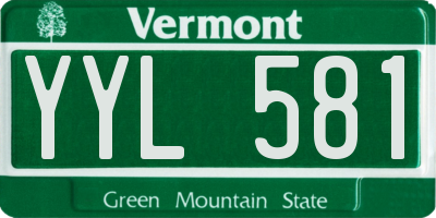 VT license plate YYL581
