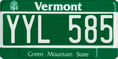 VT license plate YYL585