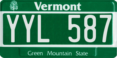 VT license plate YYL587