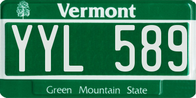 VT license plate YYL589
