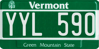 VT license plate YYL590