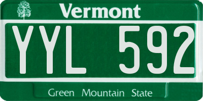 VT license plate YYL592