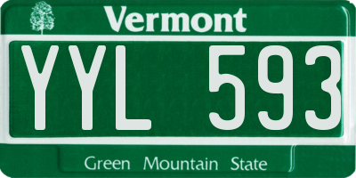 VT license plate YYL593