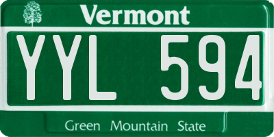 VT license plate YYL594