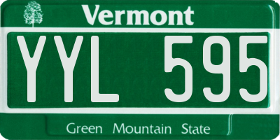 VT license plate YYL595