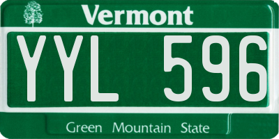VT license plate YYL596
