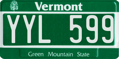 VT license plate YYL599