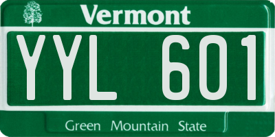 VT license plate YYL601
