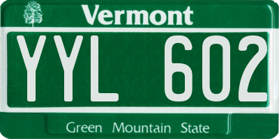 VT license plate YYL602
