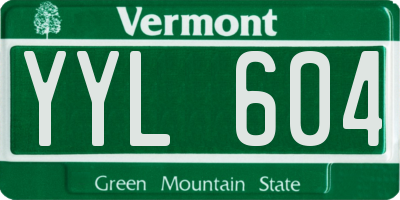 VT license plate YYL604