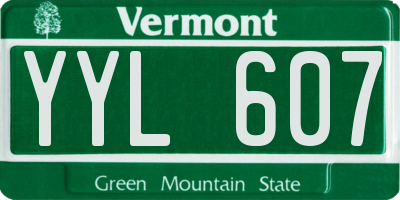 VT license plate YYL607
