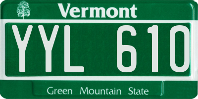 VT license plate YYL610
