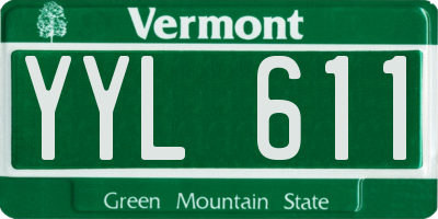 VT license plate YYL611