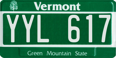 VT license plate YYL617