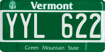 VT license plate YYL622