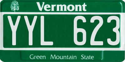 VT license plate YYL623