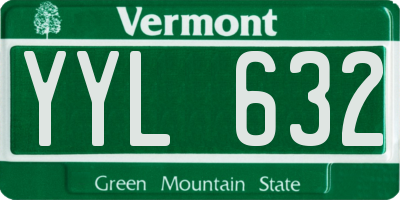 VT license plate YYL632