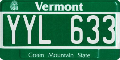 VT license plate YYL633