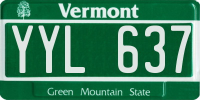 VT license plate YYL637