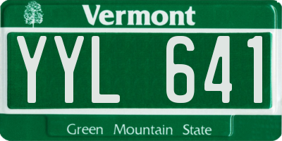 VT license plate YYL641