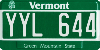 VT license plate YYL644