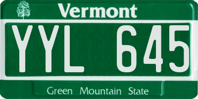 VT license plate YYL645