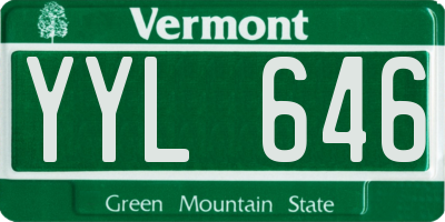 VT license plate YYL646