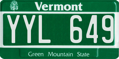 VT license plate YYL649