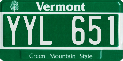 VT license plate YYL651
