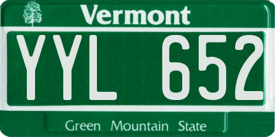 VT license plate YYL652