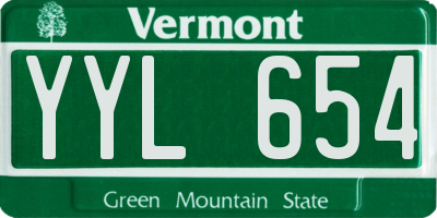 VT license plate YYL654